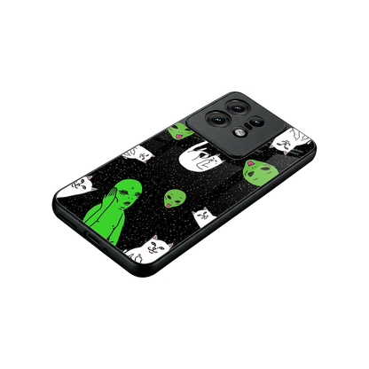 Space Kitty stylish phone case for motorola edge 50 pro | glossy glass and slim fit