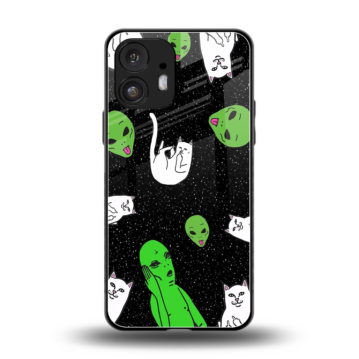 Space Kitty back phone cover | glass case for nothing phone 2