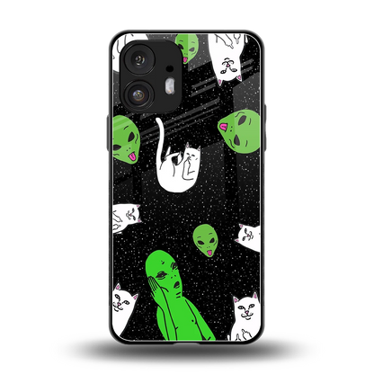 Space Kitty back phone cover | glass case for nothing phone 2