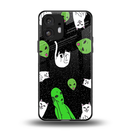 Space Kitty back phone cover | glass case for nothing phone 2