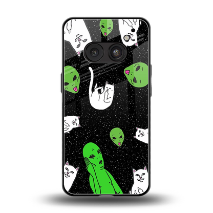 Space Kitty back phone cover | glass case for nothing phone 2a