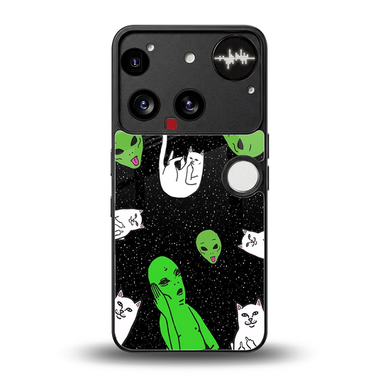 Space Kitty back phone cover | glass case for nothing phone 3