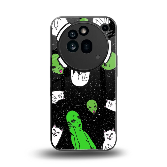 Space Kitty back phone cover | glass case for nothing phone 3a pro