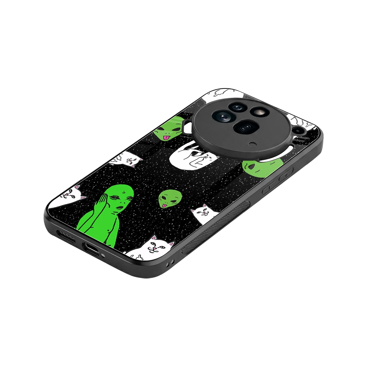 Space Kitty stylish phone case for nothing phone 3a pro | glossy glass and slim fit