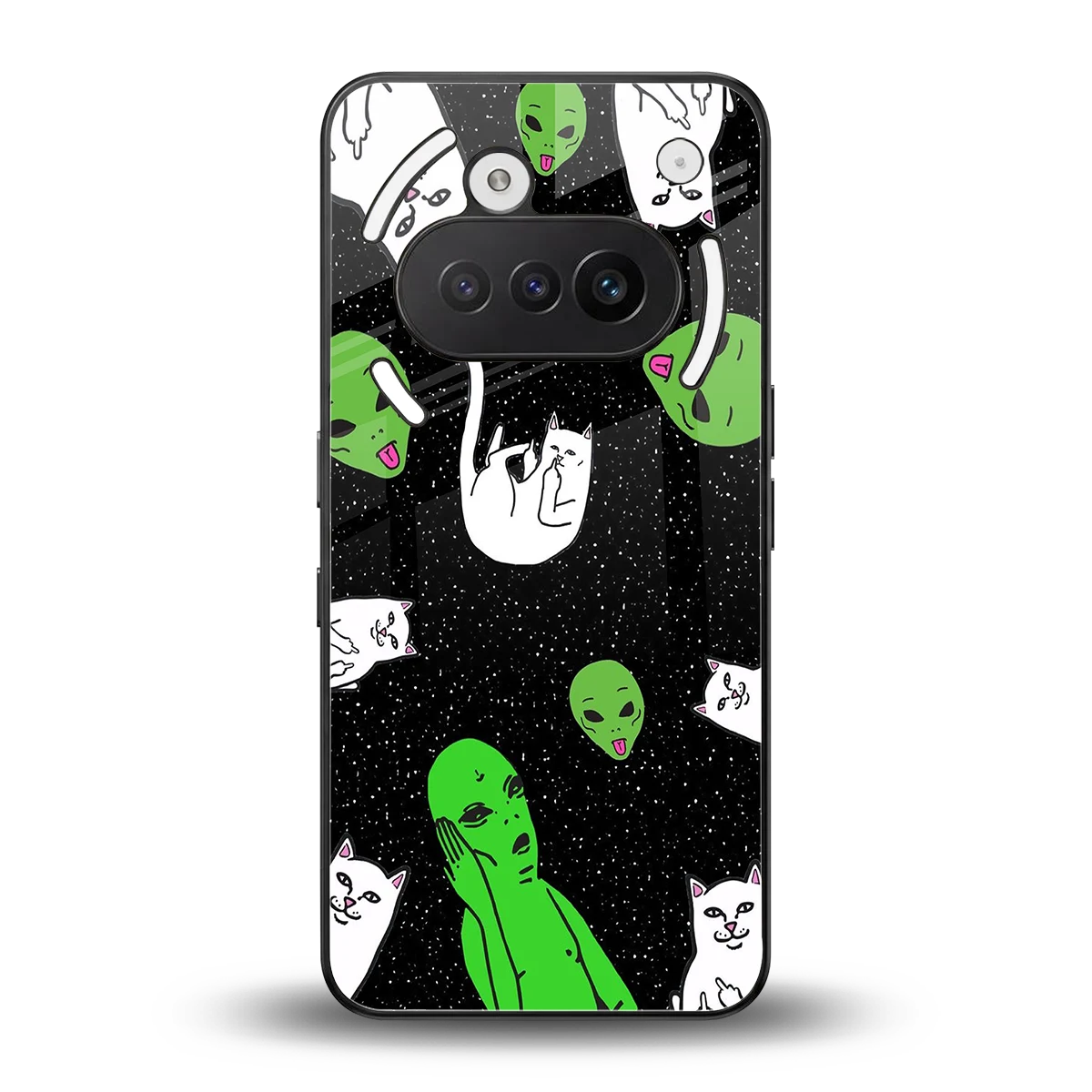 Space Kitty back phone cover | glass case for nothing phone 3a
