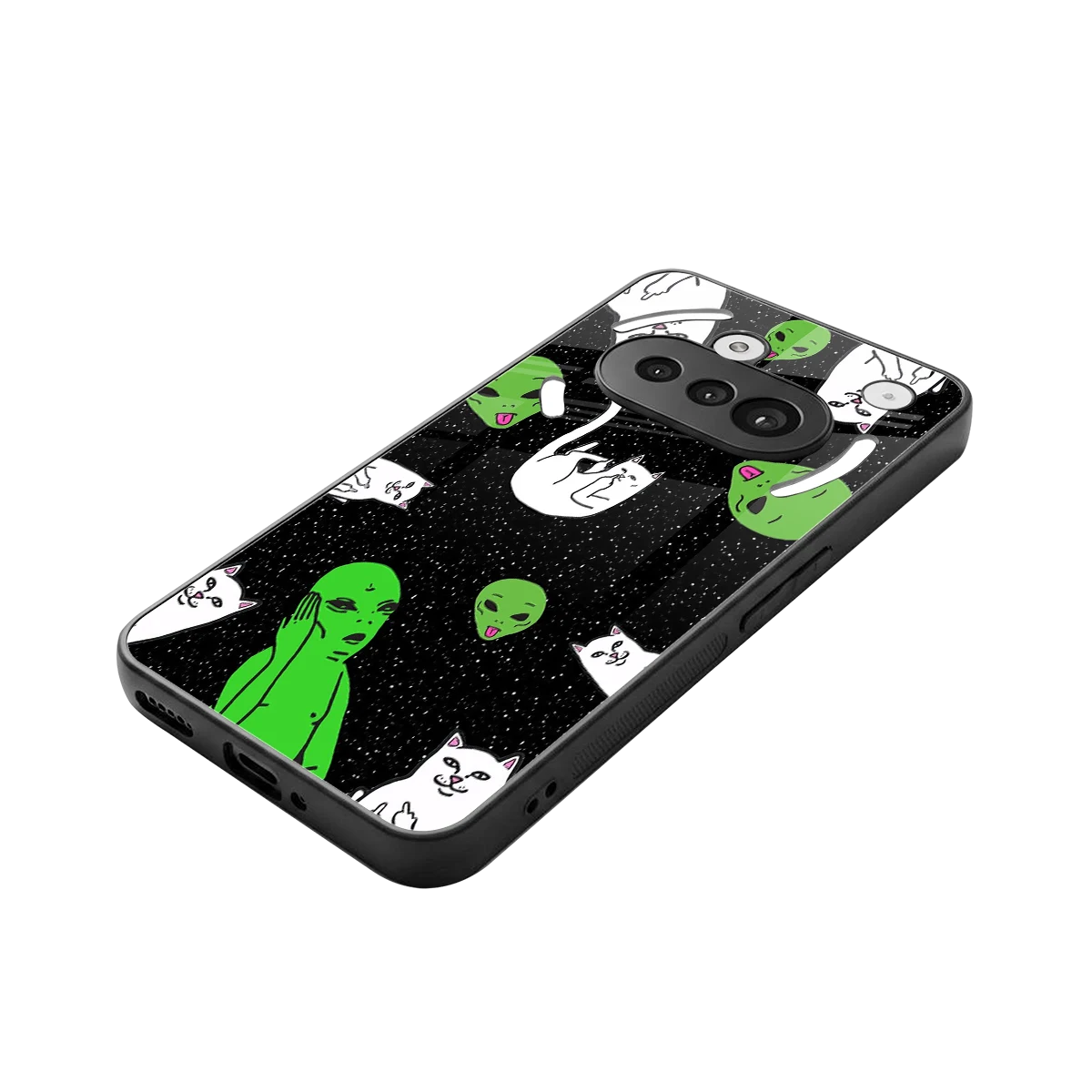 Space Kitty stylish phone case for nothing phone 3a | glossy glass and slim fit