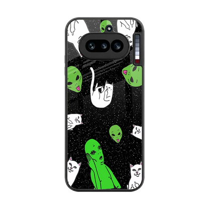 Space Kitty back phone cover | glass case for nothing phone 4a