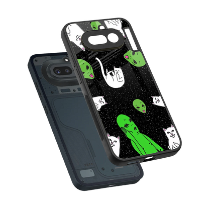 Space Kitty sleek nothing phone 4a cover with tempered glass back and TPU edges