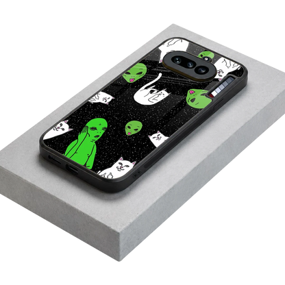 Space Kitty stylish phone case for nothing phone 4a | glossy glass and slim fit