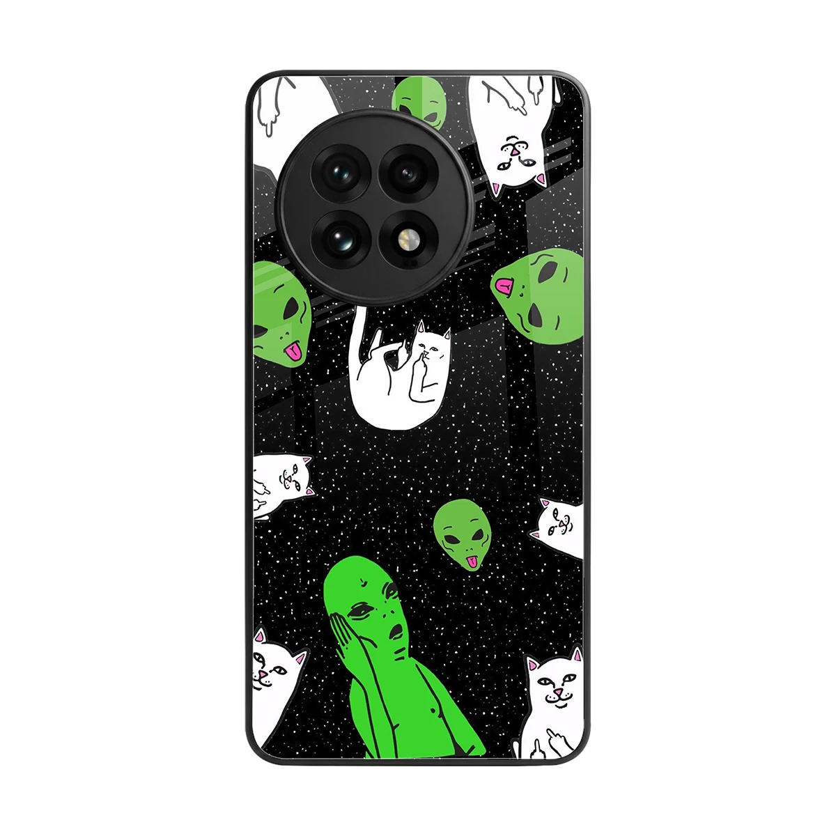 Space Kitty back phone cover | glass case for oneplus 13r