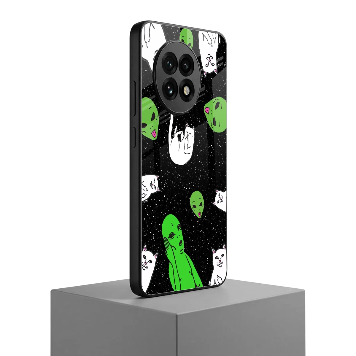 Space Kitty oneplus 13r mobile cover | shockproof glass phone case