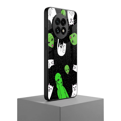 Space Kitty oneplus 13r mobile cover | shockproof glass phone case