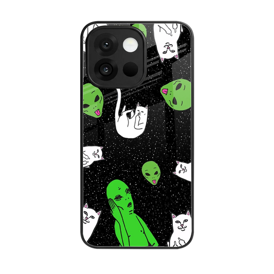 Space Kitty back phone cover | glass case for oneplus 13s