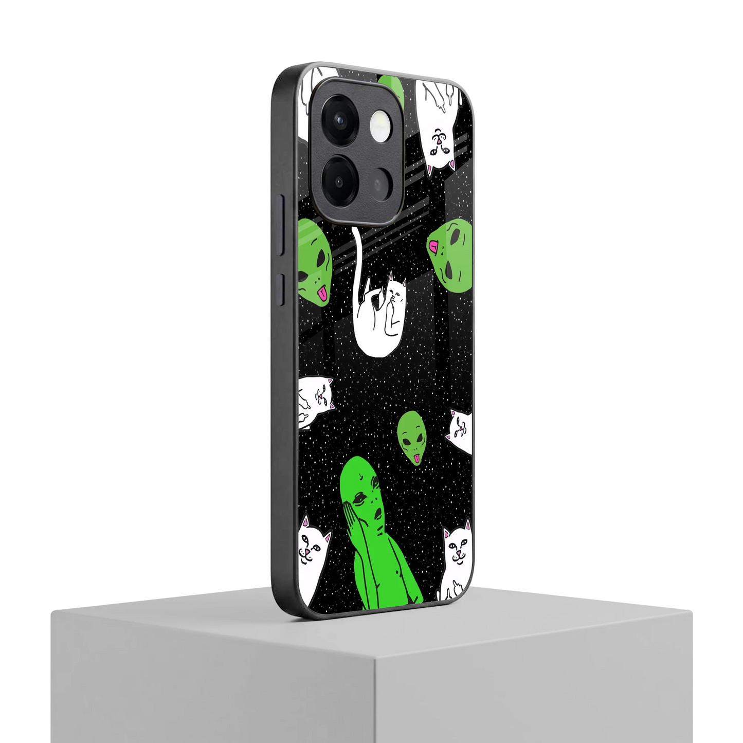 Space Kitty oneplus 13s mobile cover | shockproof glass phone case