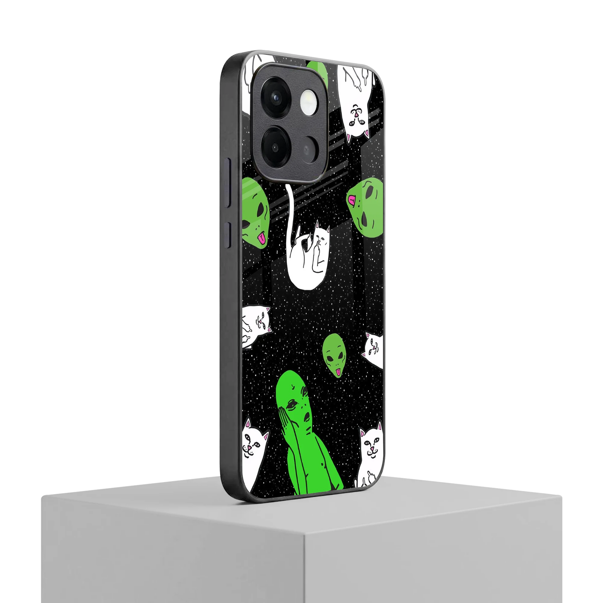 Space Kitty oneplus 13s mobile cover | shockproof glass phone case