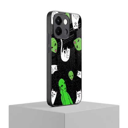 Space Kitty oneplus 13s mobile cover | shockproof glass phone case