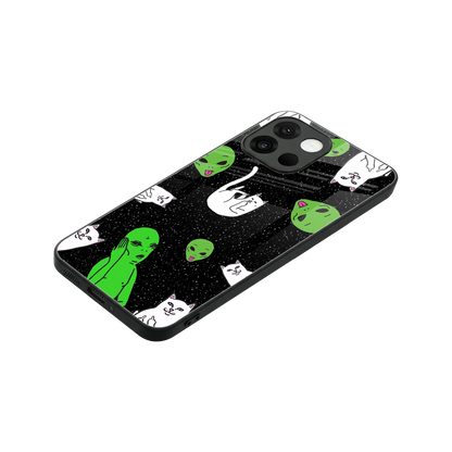 Space Kitty stylish phone case for oneplus 13s | glossy glass and slim fit