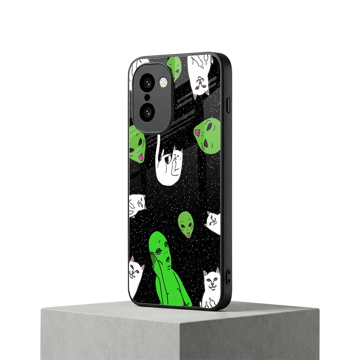 Space Kitty oneplus 15r mobile cover | shockproof glass phone case