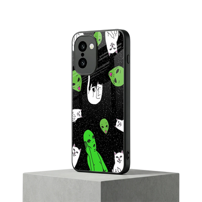 Space Kitty oneplus 15r mobile cover | shockproof glass phone case
