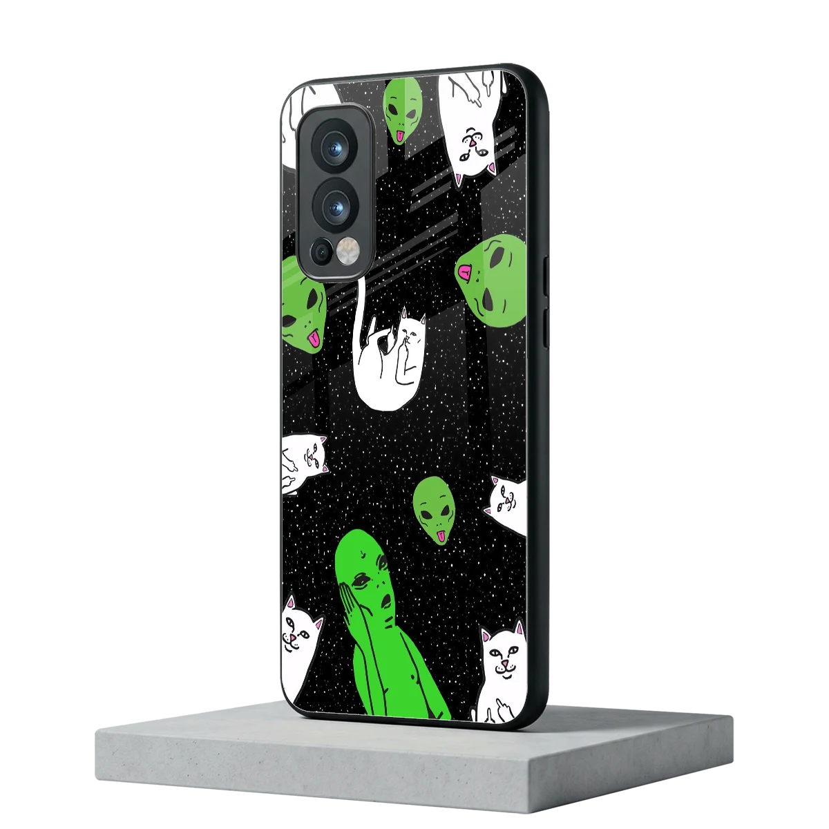 Space Kitty oneplus nord 2 mobile cover | shockproof glass phone case
