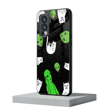 Space Kitty oneplus nord 2 mobile cover | shockproof glass phone case