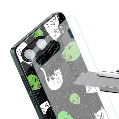 Space Kitty stylish phone case for oneplus nord 4 | glossy glass and slim fit