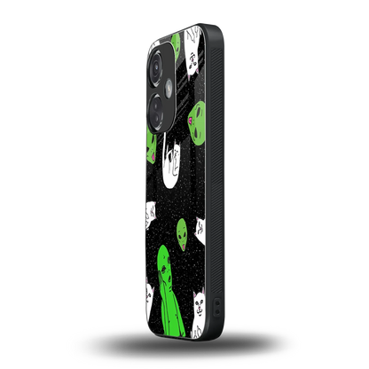 Space Kitty oneplus nord ce 3 mobile cover | shockproof glass phone case