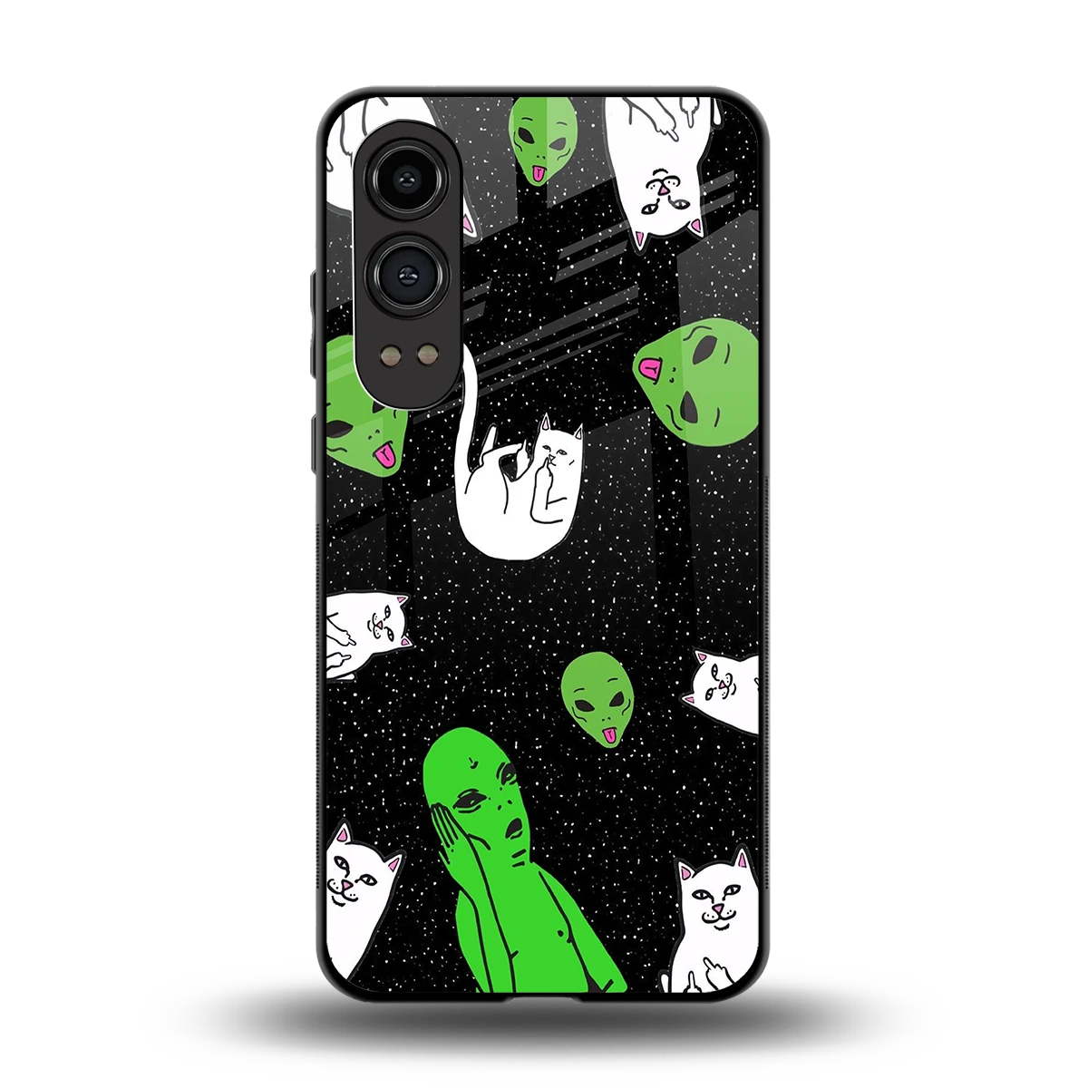 Space Kitty back phone cover | glass case for oneplus nord ce 4 lite