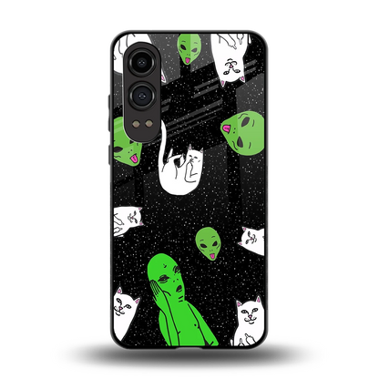 Space Kitty back phone cover | glass case for oneplus nord ce 4 lite