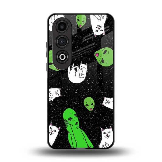 Space Kitty back phone cover | glass case for oneplus nord ce 4