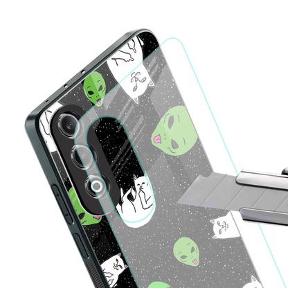 Space Kitty stylish phone case for oneplus nord ce 4 | glossy glass and slim fit