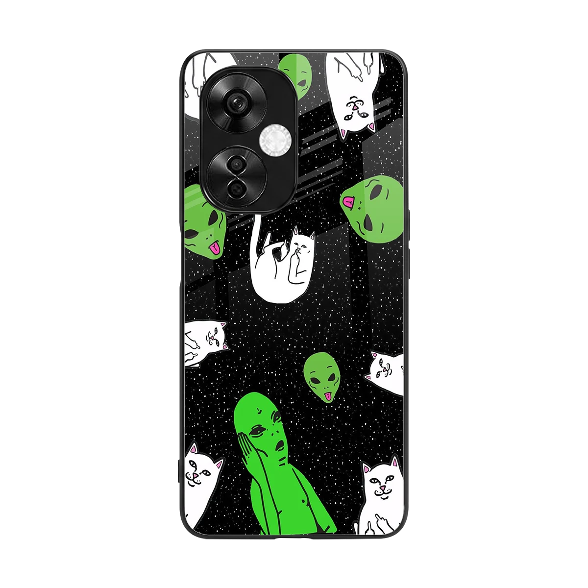 Space Kitty back phone cover | glass case for oneplus nord ce 3 lite