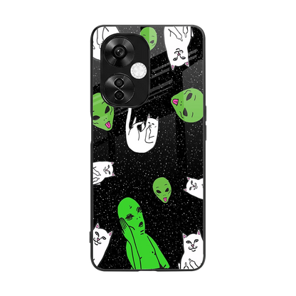 Space Kitty back phone cover | glass case for oneplus nord ce 3 lite