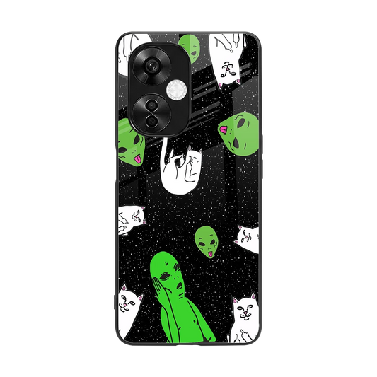 Space Kitty back phone cover | glass case for oneplus nord ce 3 lite