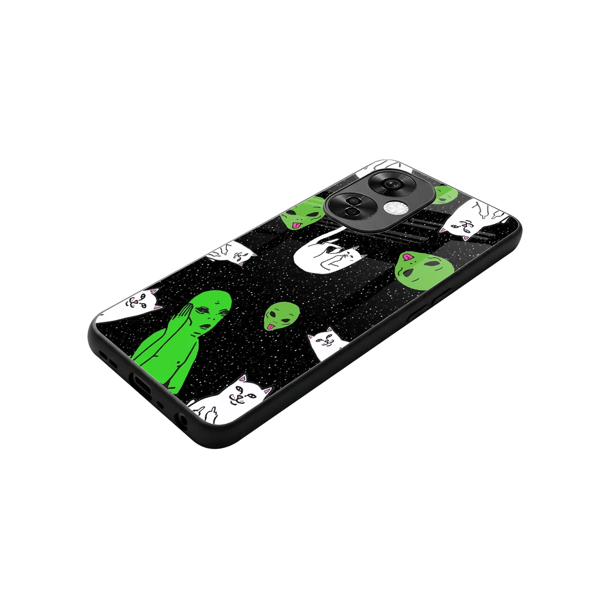 Space Kitty stylish phone case for oneplus nord ce 3 lite | glossy glass and slim fit