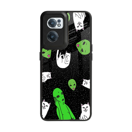 Space Kitty back phone cover | glass case for oneplus nord ce 2