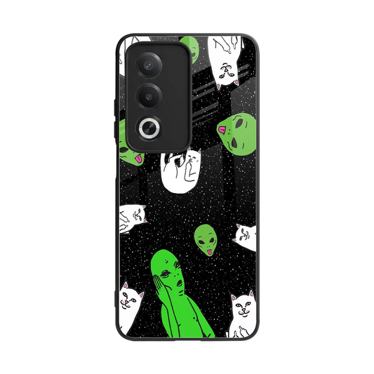Space Kitty back phone cover | glass case for oppo a3 pro