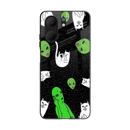 Space Kitty back phone cover | glass case for oppo a5x 5g