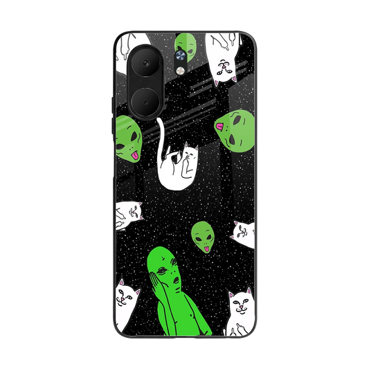 Space Kitty back phone cover | glass case for oppo a5x 5g