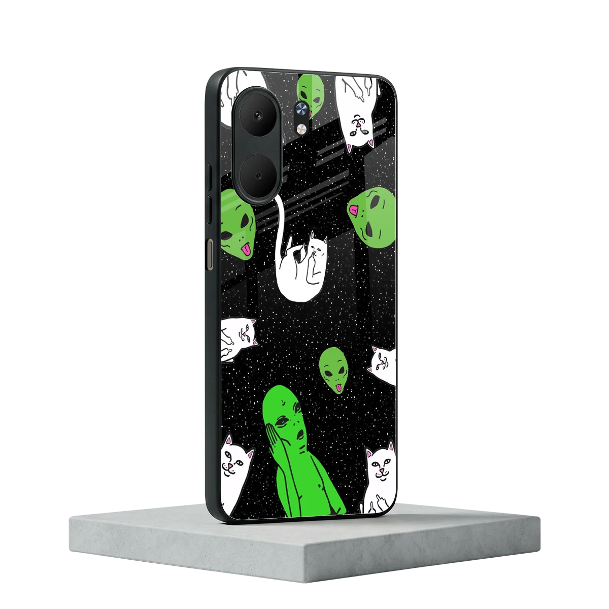 Space Kitty oppo a5x 5g mobile cover | shockproof glass phone case
