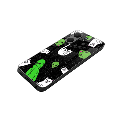 Space Kitty stylish phone case for oppo a5x 5g | glossy glass and slim fit