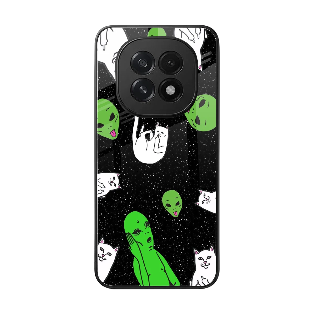 Space Kitty back phone cover | glass case for oppo f29 5g