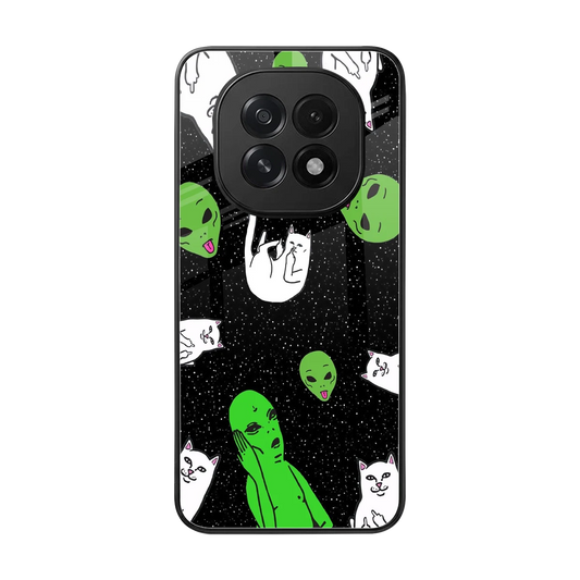 Space Kitty back phone cover | glass case for oppo f29 5g