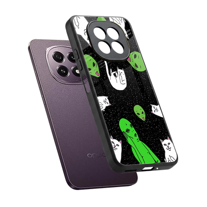 Space Kitty sleek oppo f29 5g cover with tempered glass back and TPU edges