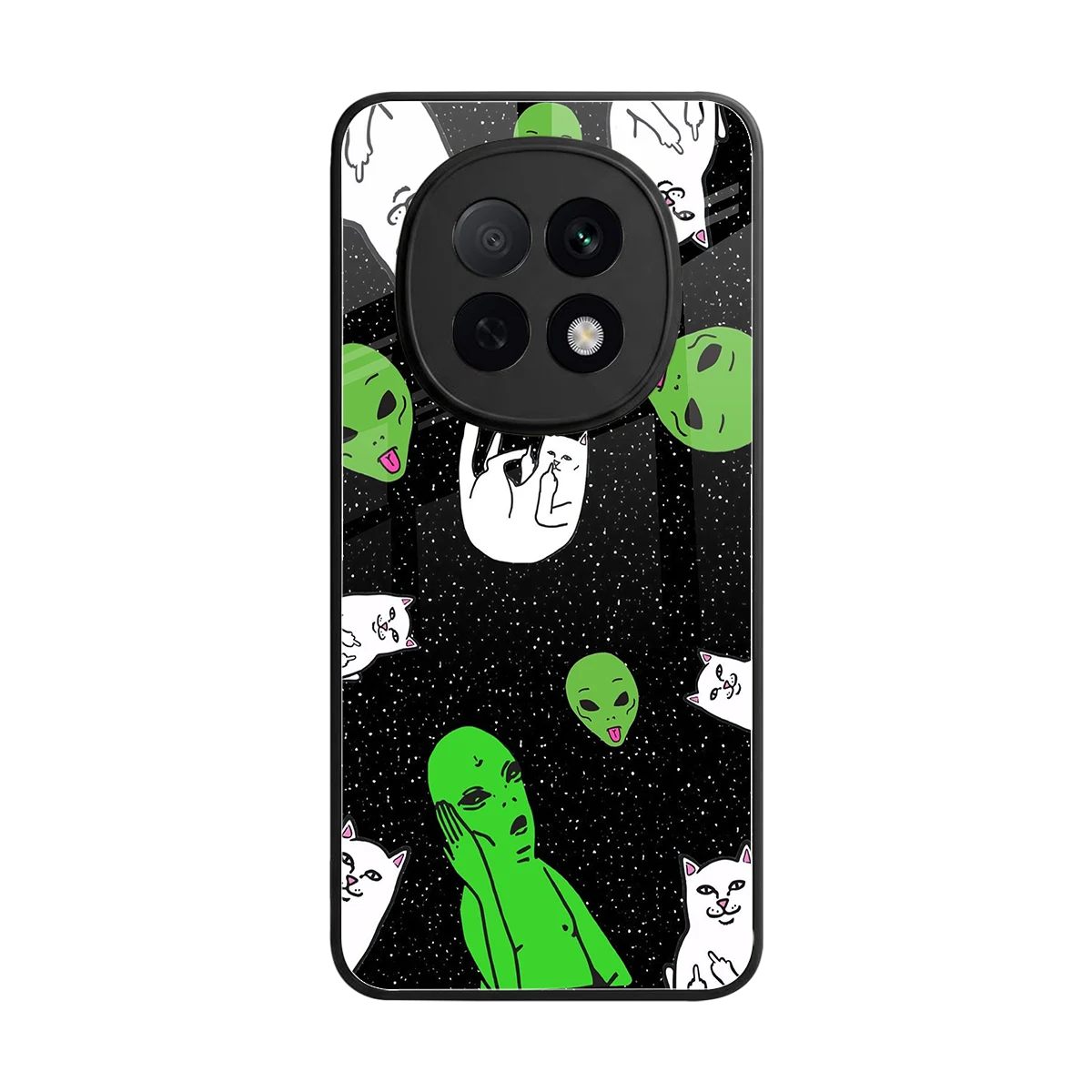 Space Kitty back phone cover | glass case for oppo f29 pro 5g