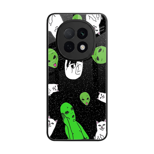 Space Kitty back phone cover | glass case for oppo f29 pro 5g