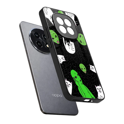 Space Kitty sleek oppo f29 pro 5g cover with tempered glass back and TPU edges
