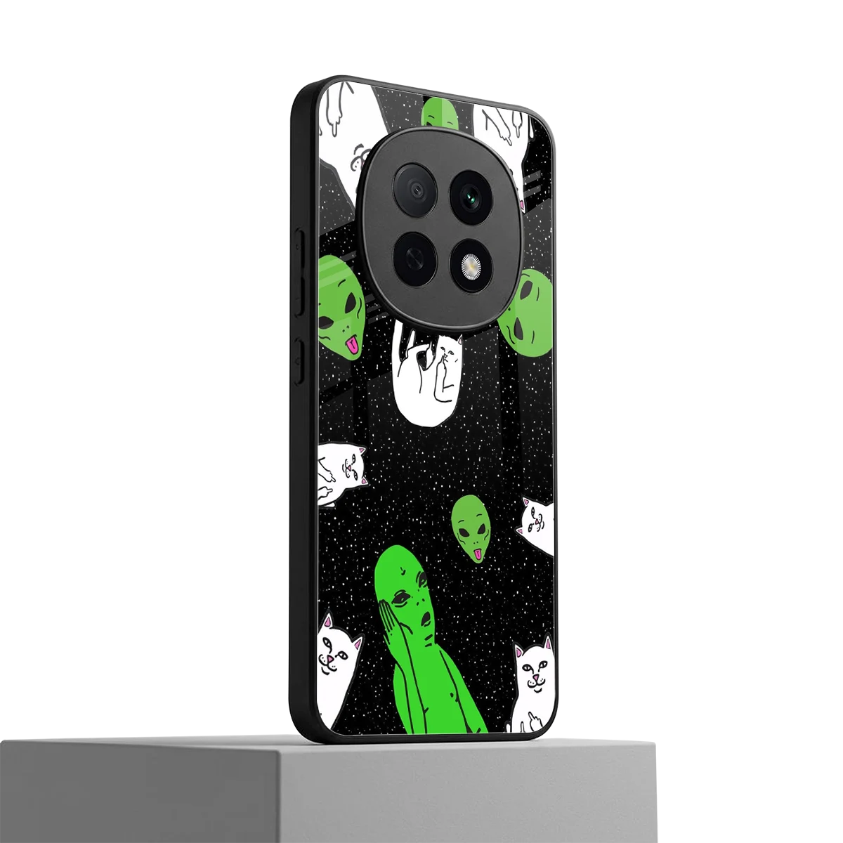 Space Kitty oppo f29 pro 5g mobile cover | shockproof glass phone case