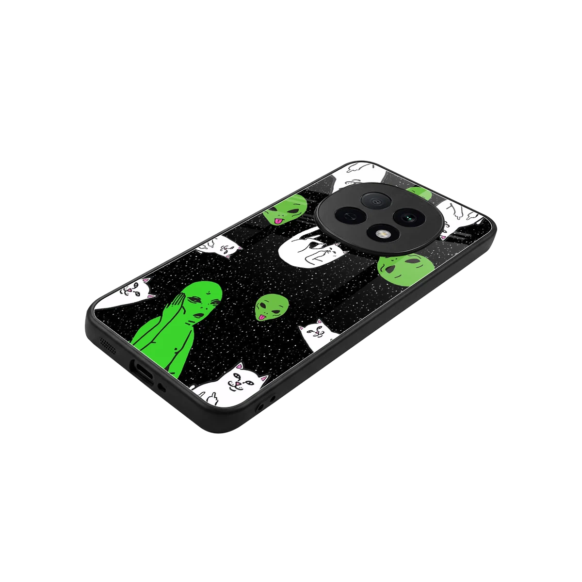 Space Kitty stylish phone case for oppo f29 pro 5g | glossy glass and slim fit