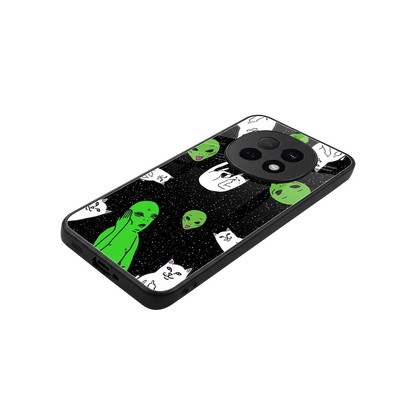 Space Kitty stylish phone case for oppo f29 pro 5g | glossy glass and slim fit